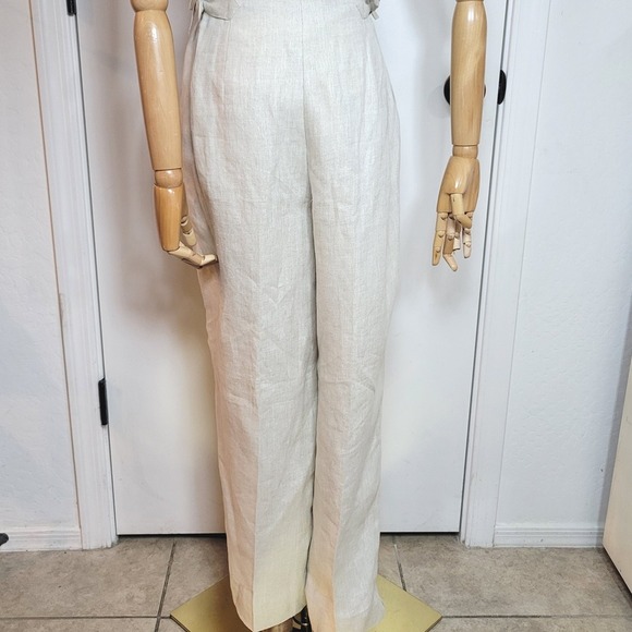 Vintage Talbots Irish Linen Trousers Pants Size 14 NWT High Rise Wide Leg - Picture 5 of 8